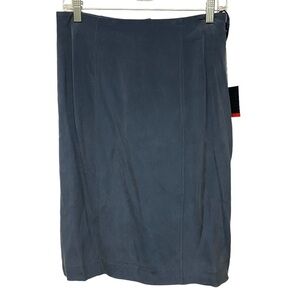 Vtg 90s NWT Danielle Martin womens skirt navy blue size 12 silk